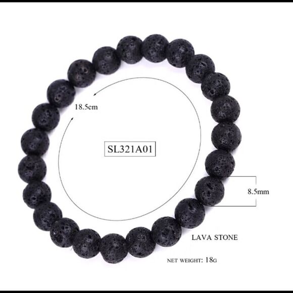 Set of (3) Lava Rock Essential Oil Diffuser Bracelets - Picture 3 of 14